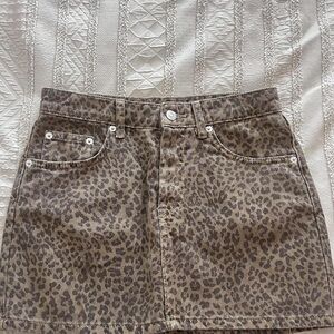 Zara Animal Print Mini Skirt - Brown and Black